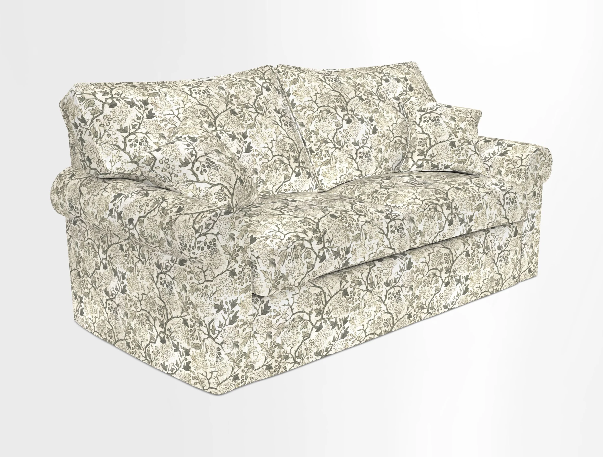 Upperton Sofa Bed in Floral Linen Even So Verde