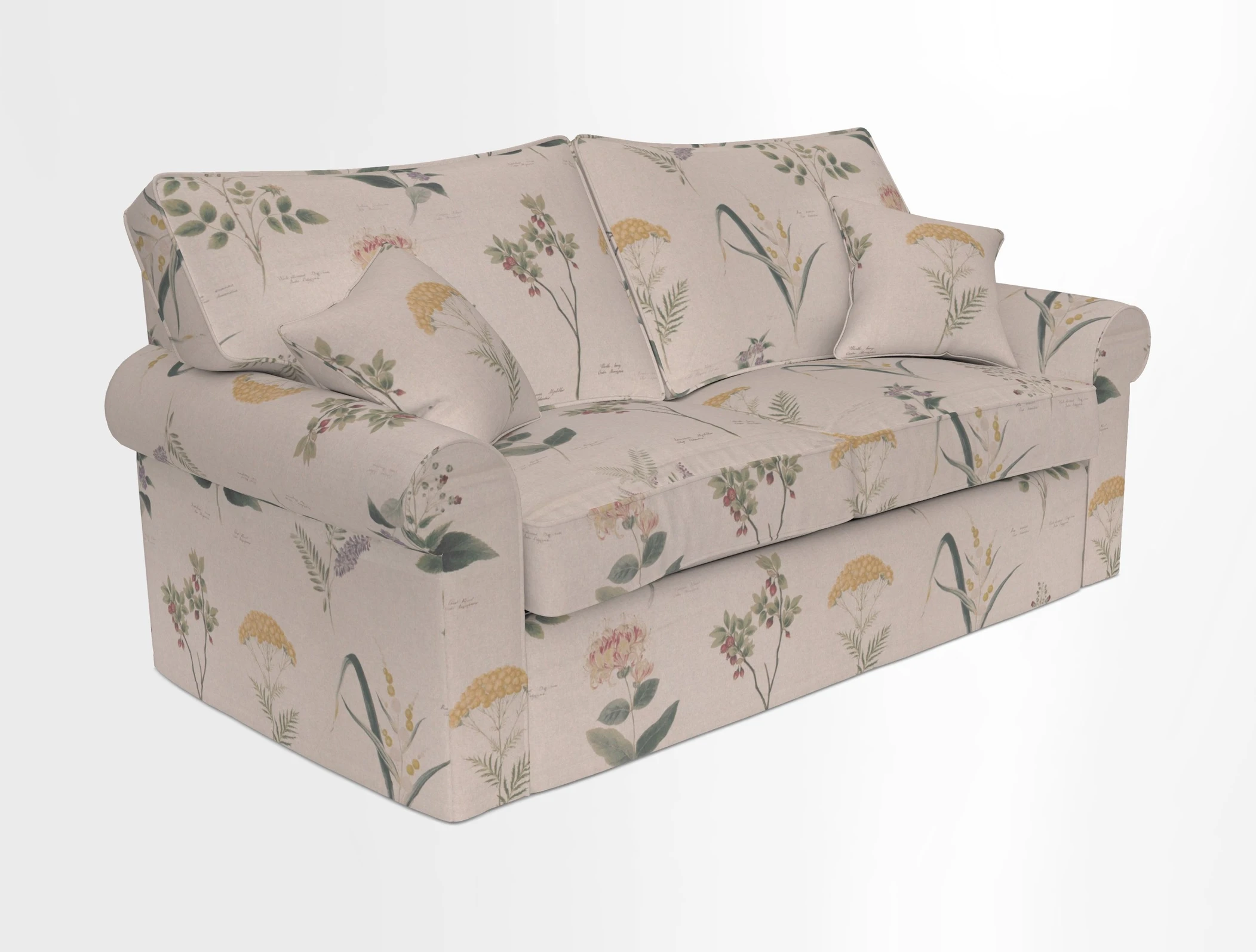 Upperton Sofa Bed in Floral Linen Even So Verde