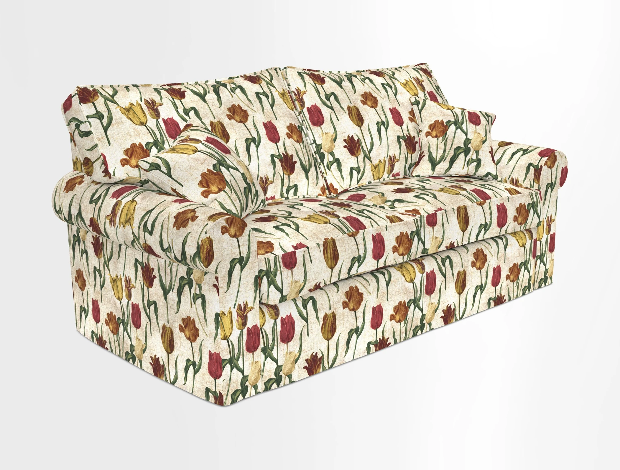 Upperton Sofa Bed in Floral Linen Even So Verde