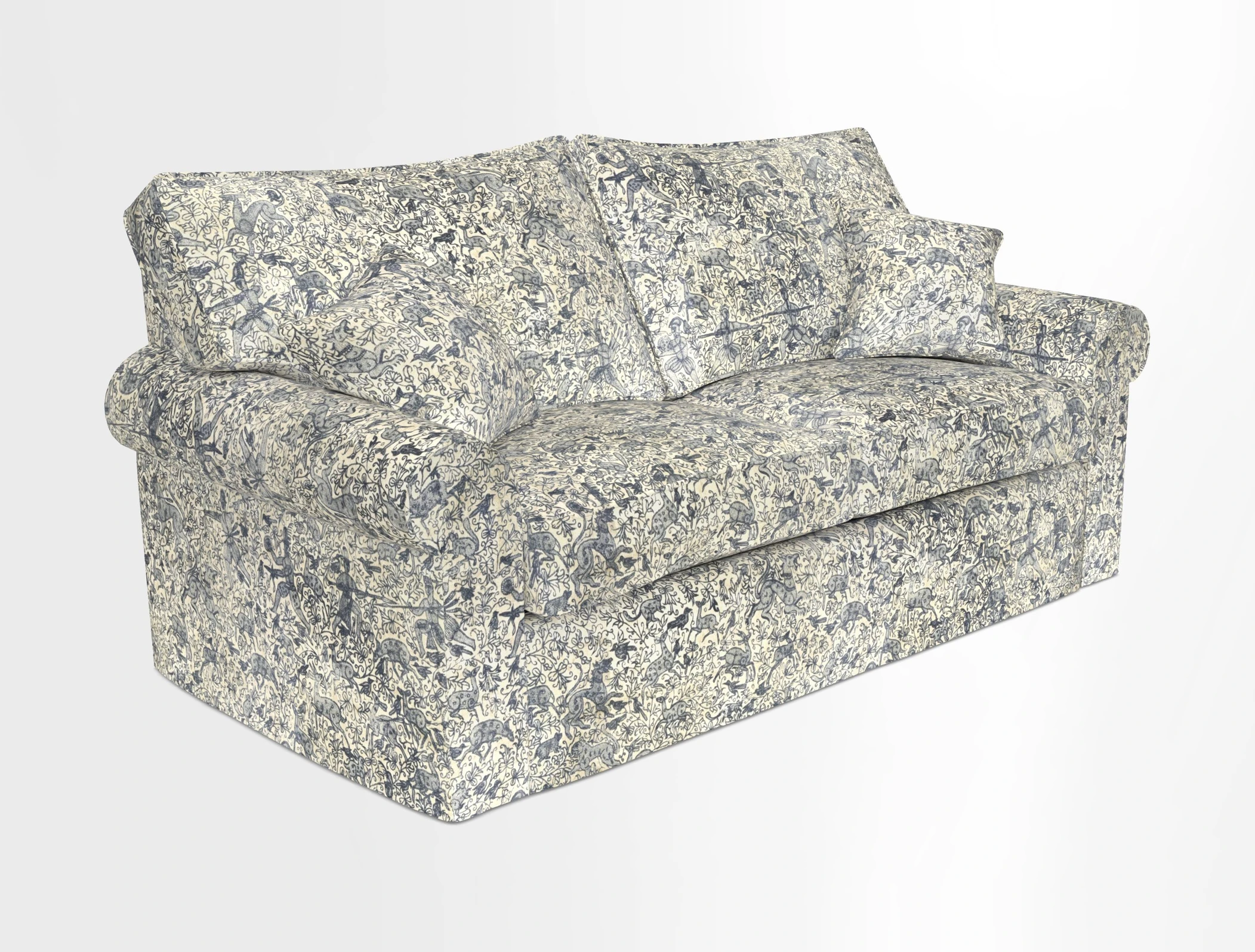 Upperton Sofa Bed in Floral Linen Even So Verde