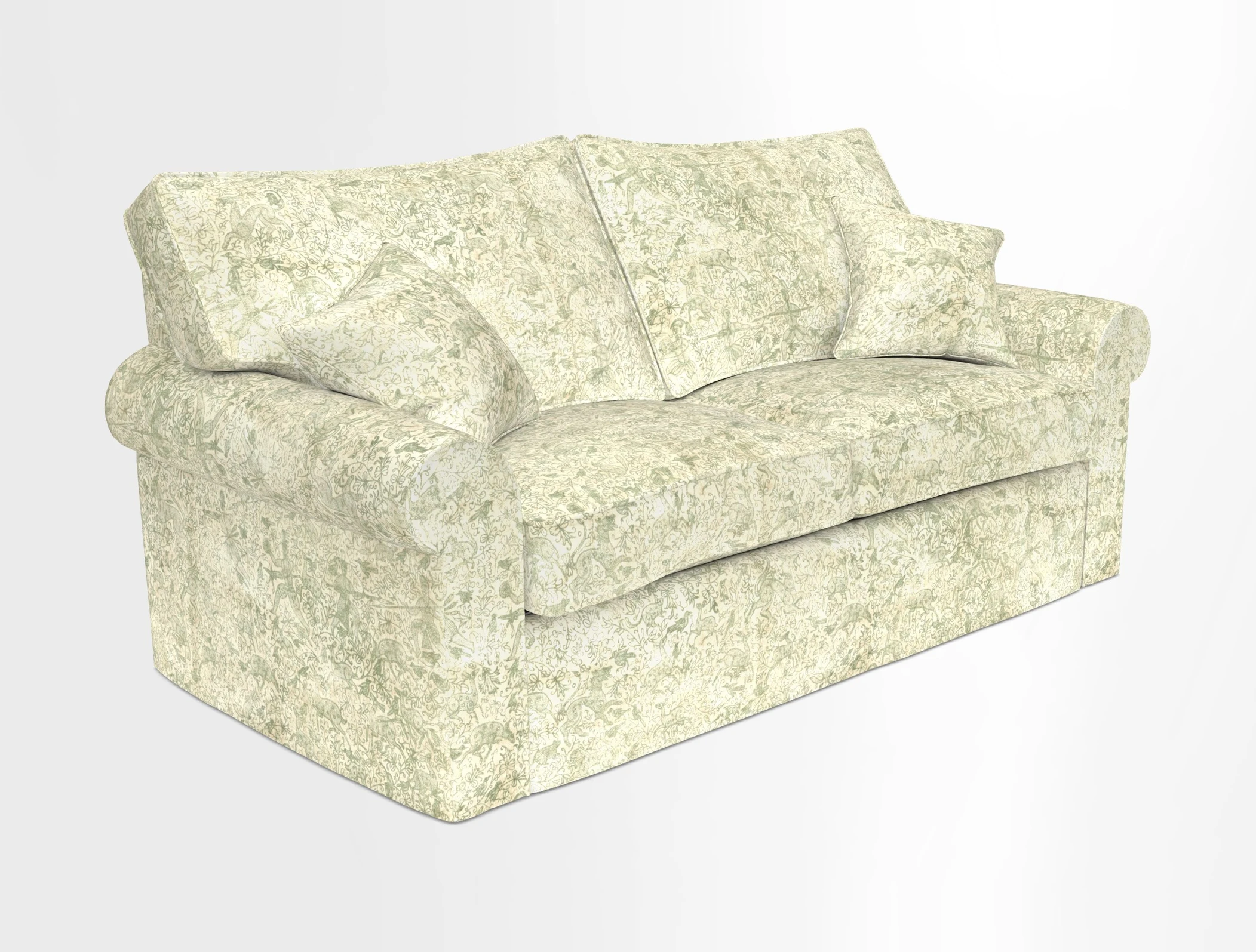 Upperton Sofa Bed in Floral Linen Even So Verde