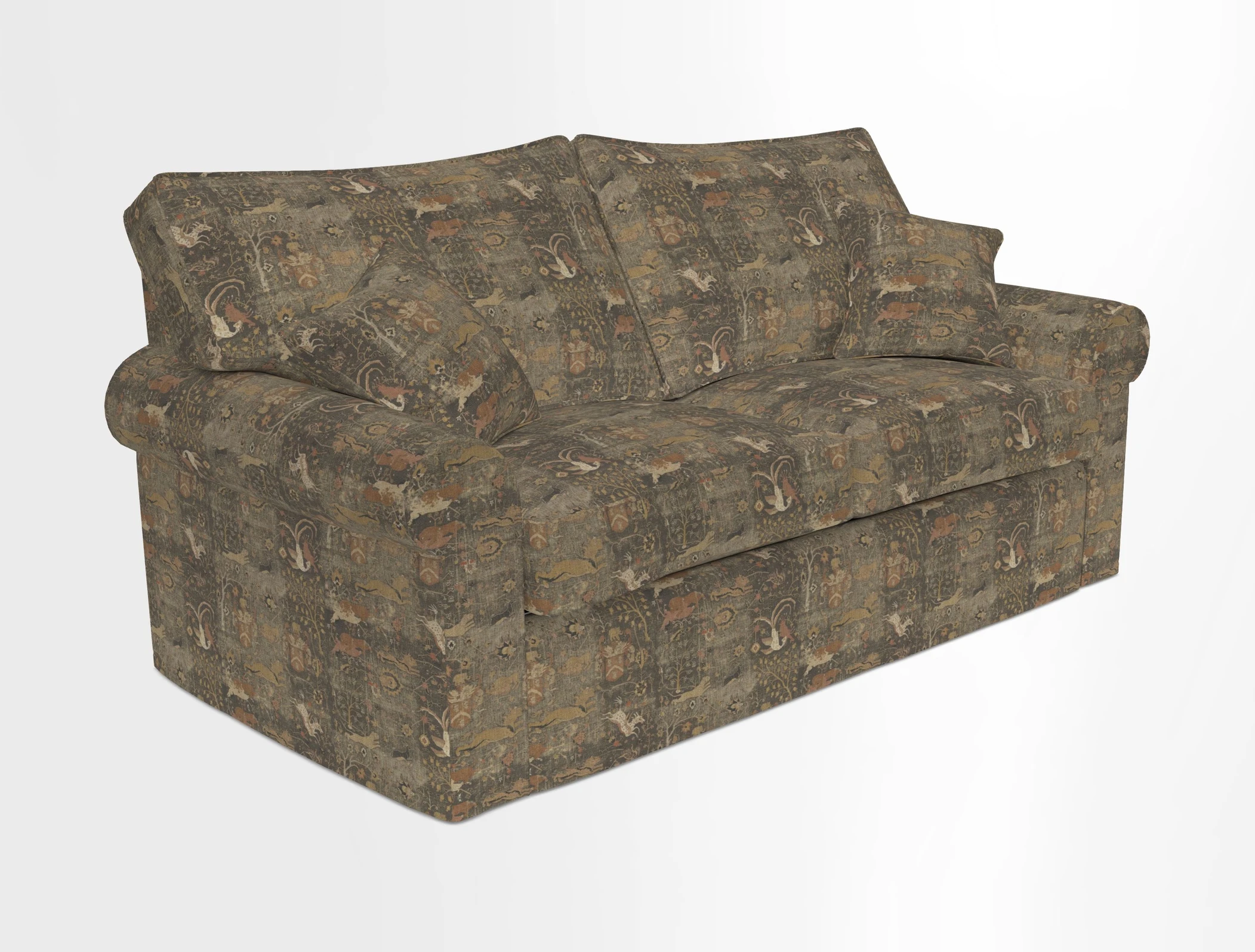 Upperton Sofa Bed in Floral Linen Even So Verde