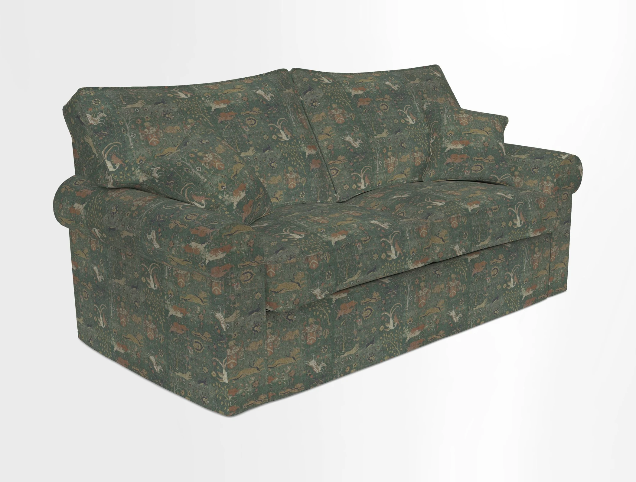 Upperton Sofa Bed in Floral Linen Even So Verde