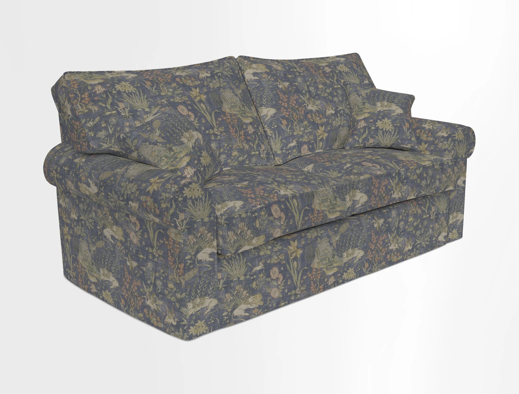 Upperton Sofa Bed in Floral Linen Even So Verde