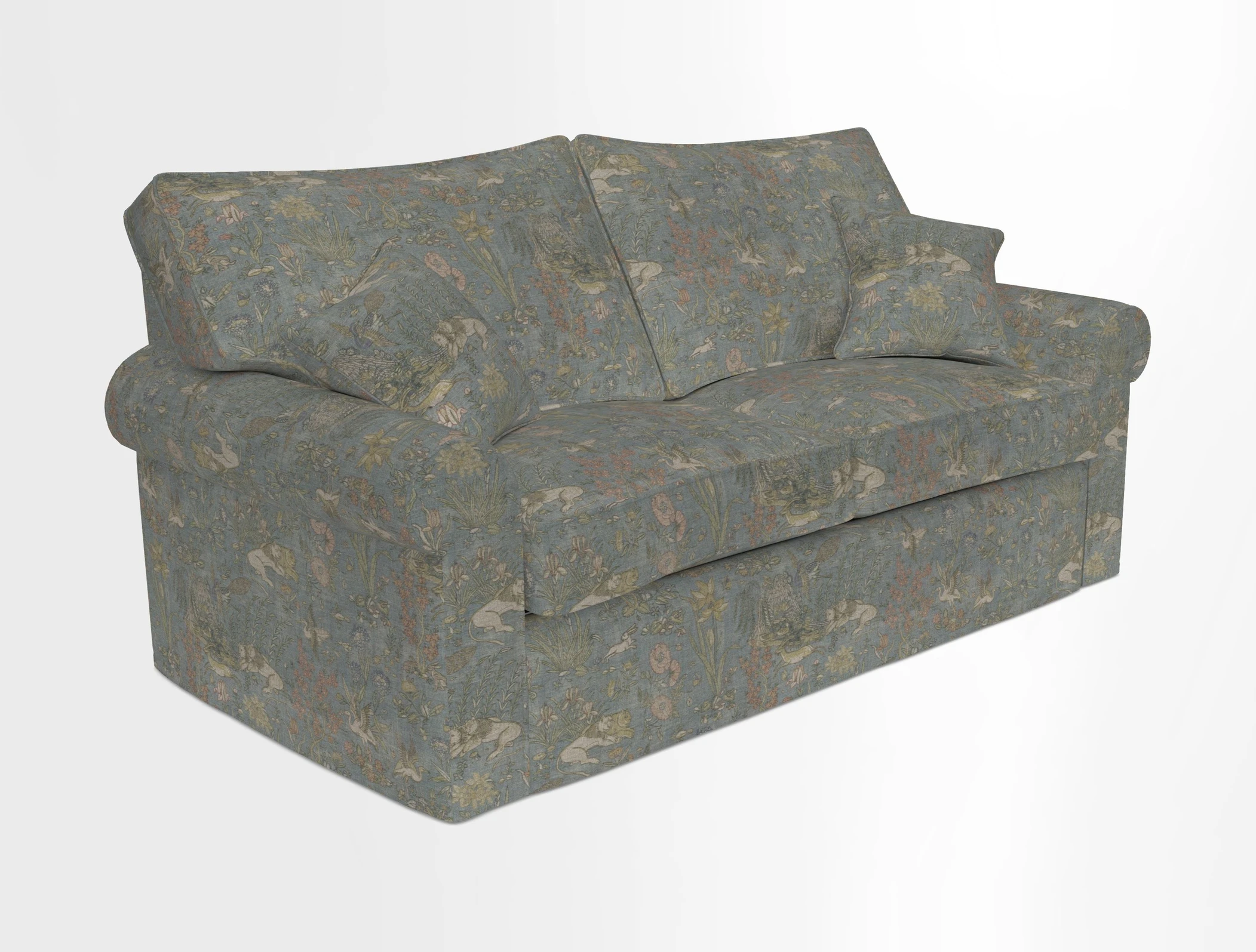 Upperton Sofa Bed in Floral Linen Even So Verde