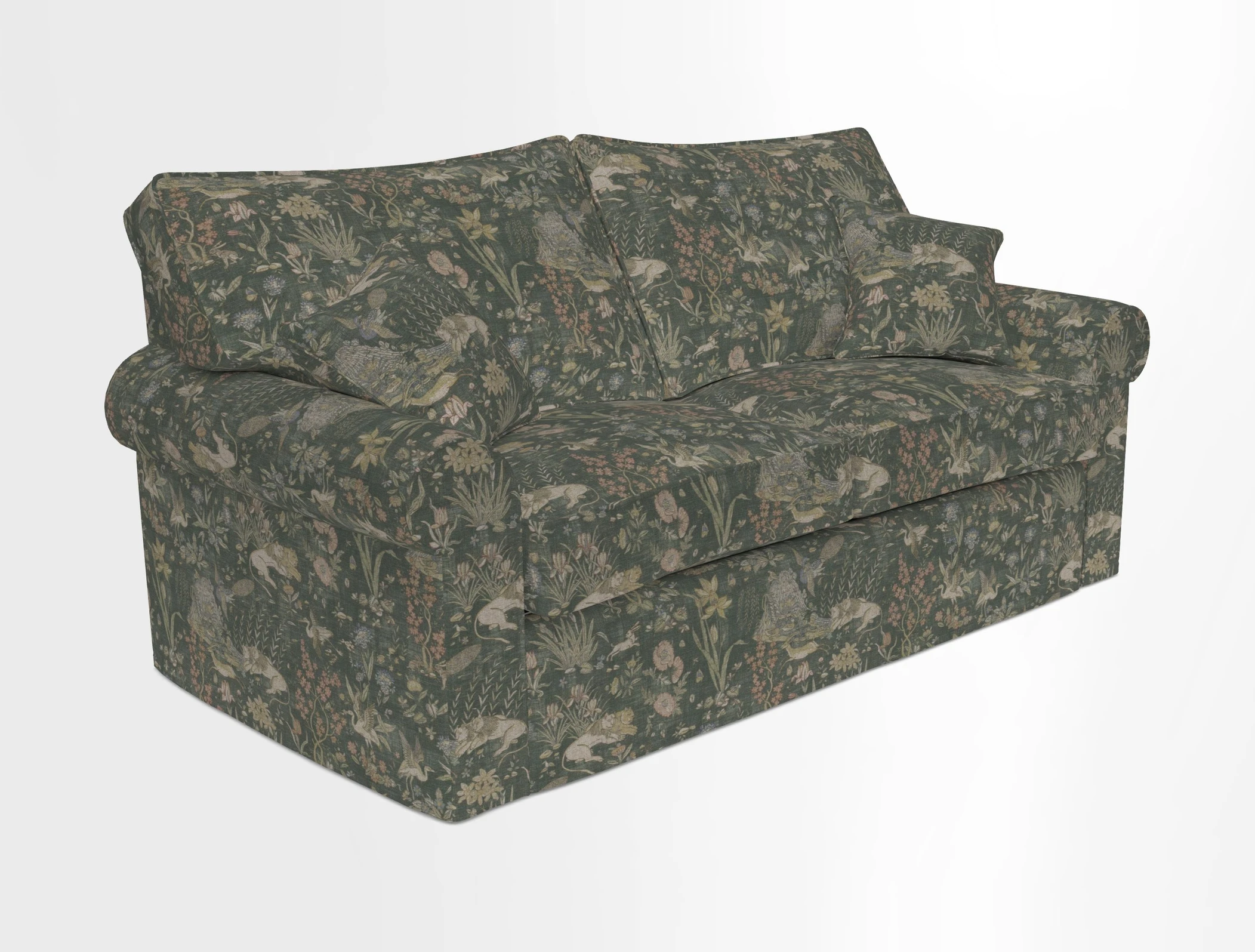 Upperton Sofa Bed in Floral Linen Even So Verde