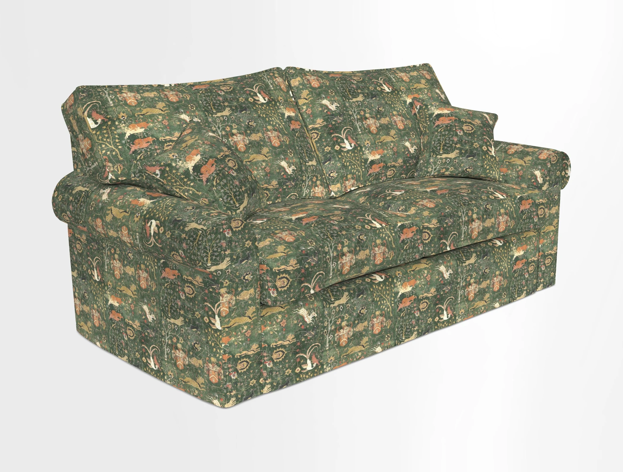 Upperton Sofa Bed in Floral Linen Even So Verde