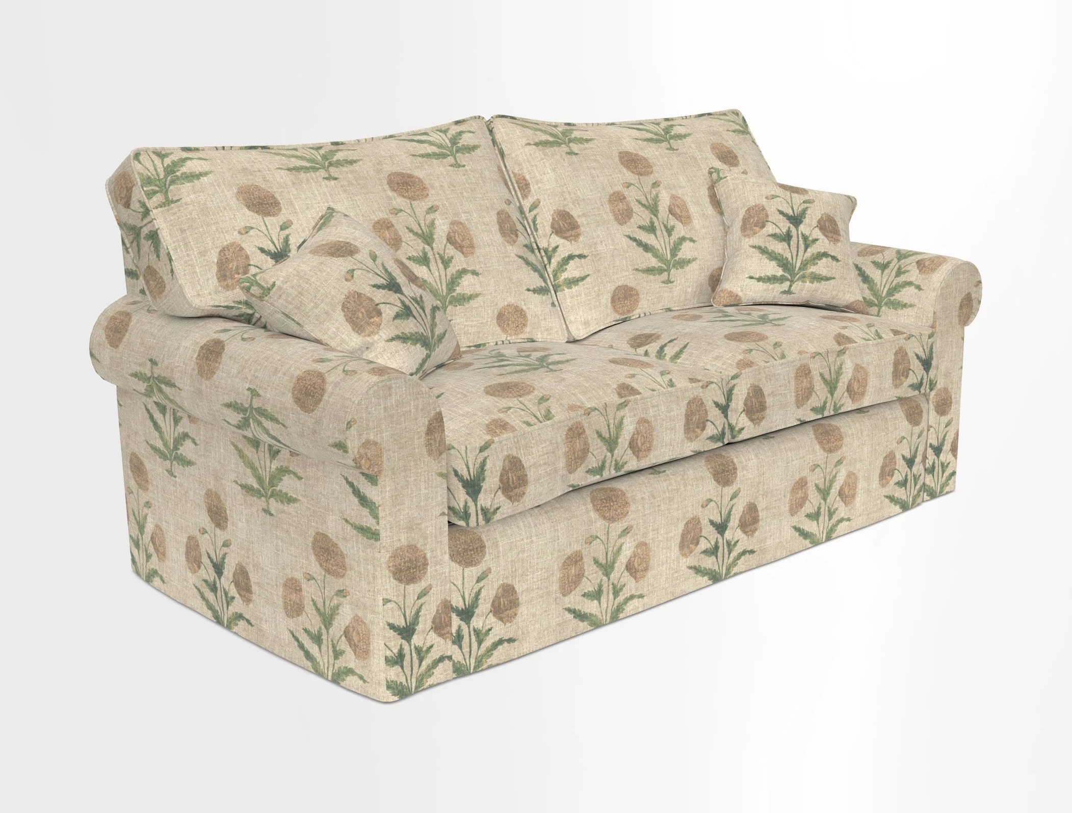 Upperton Sofa Bed in Floral Linen Even So Verde