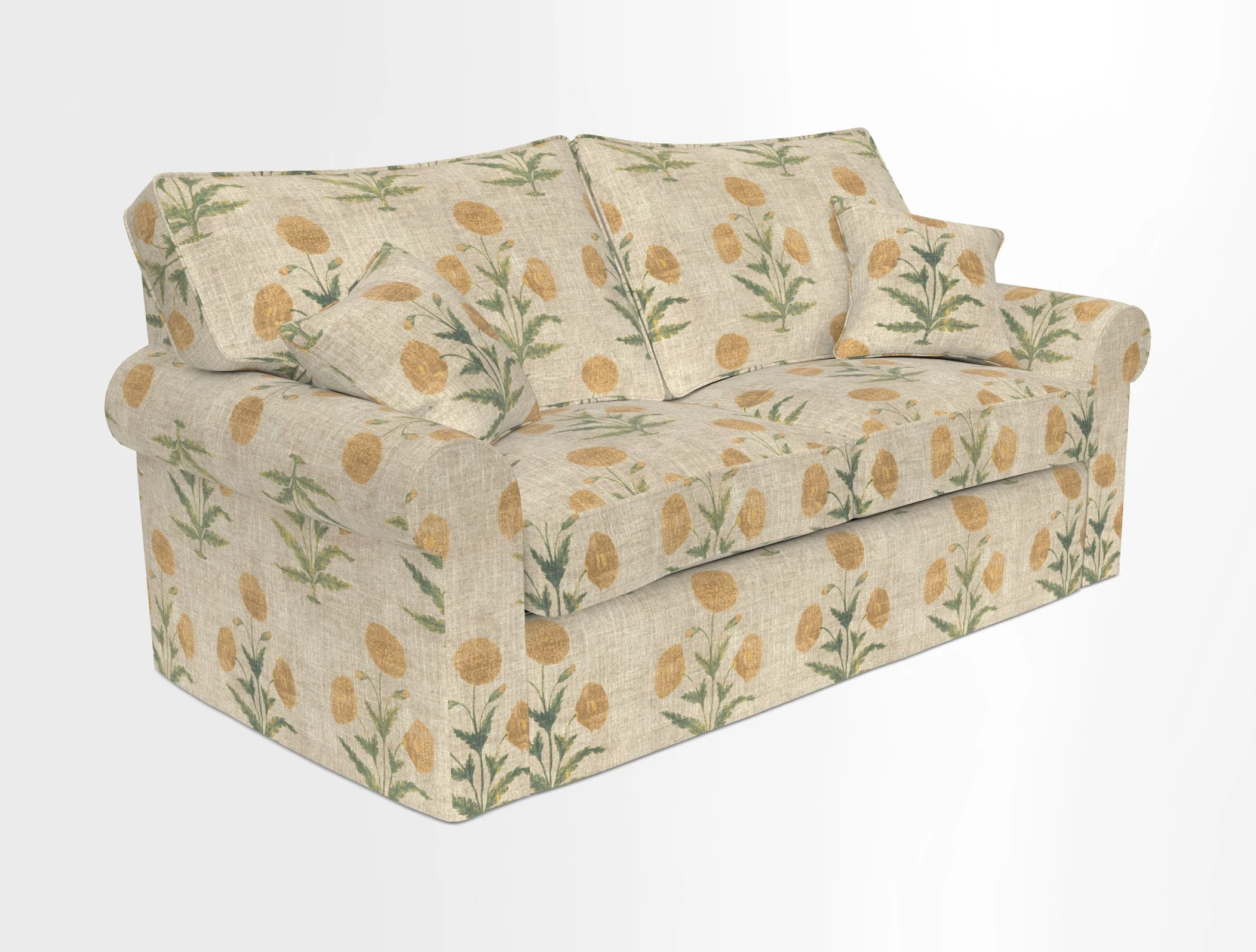 Upperton Sofa Bed in Floral Linen Even So Verde