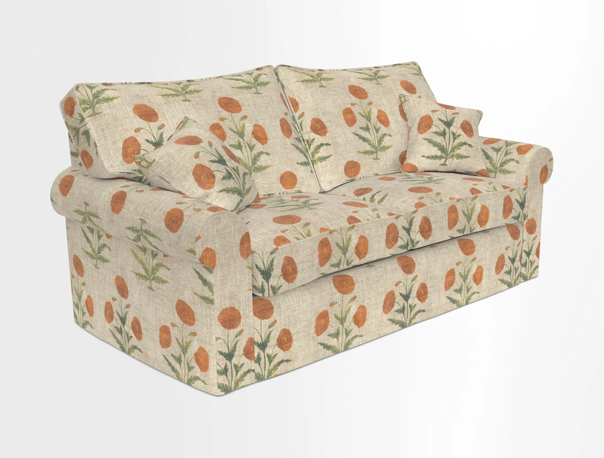Upperton Sofa Bed in Floral Linen Even So Verde