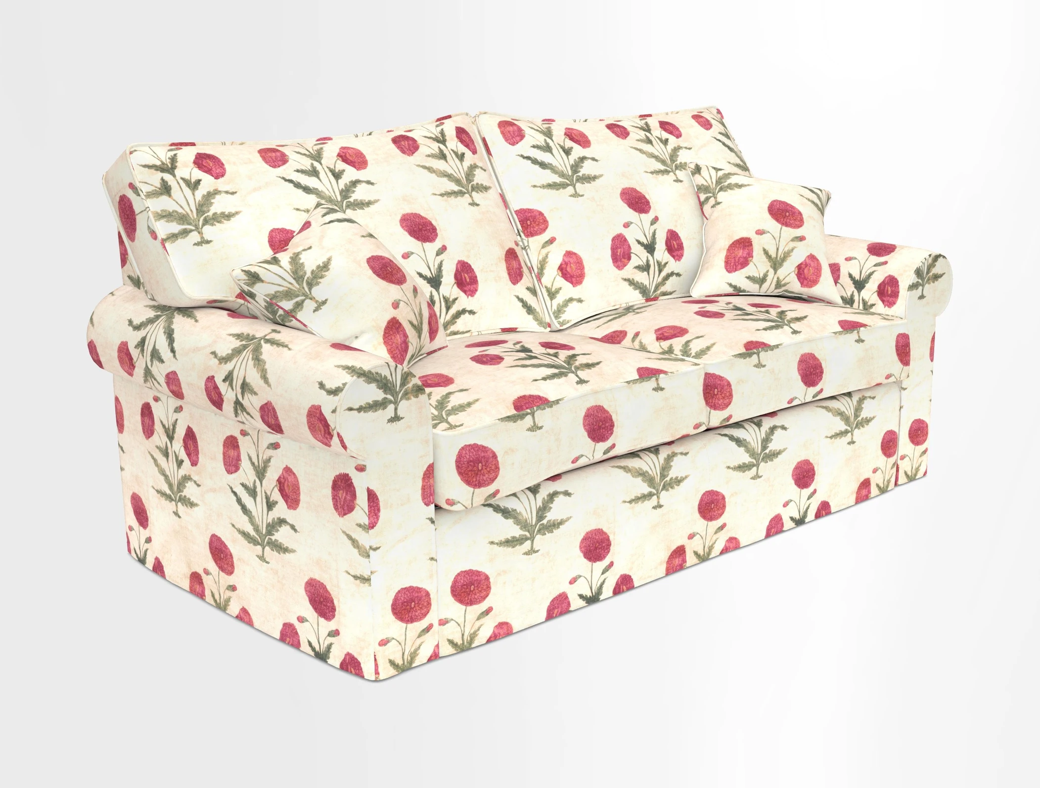 Upperton Sofa Bed in Floral Linen Even So Verde
