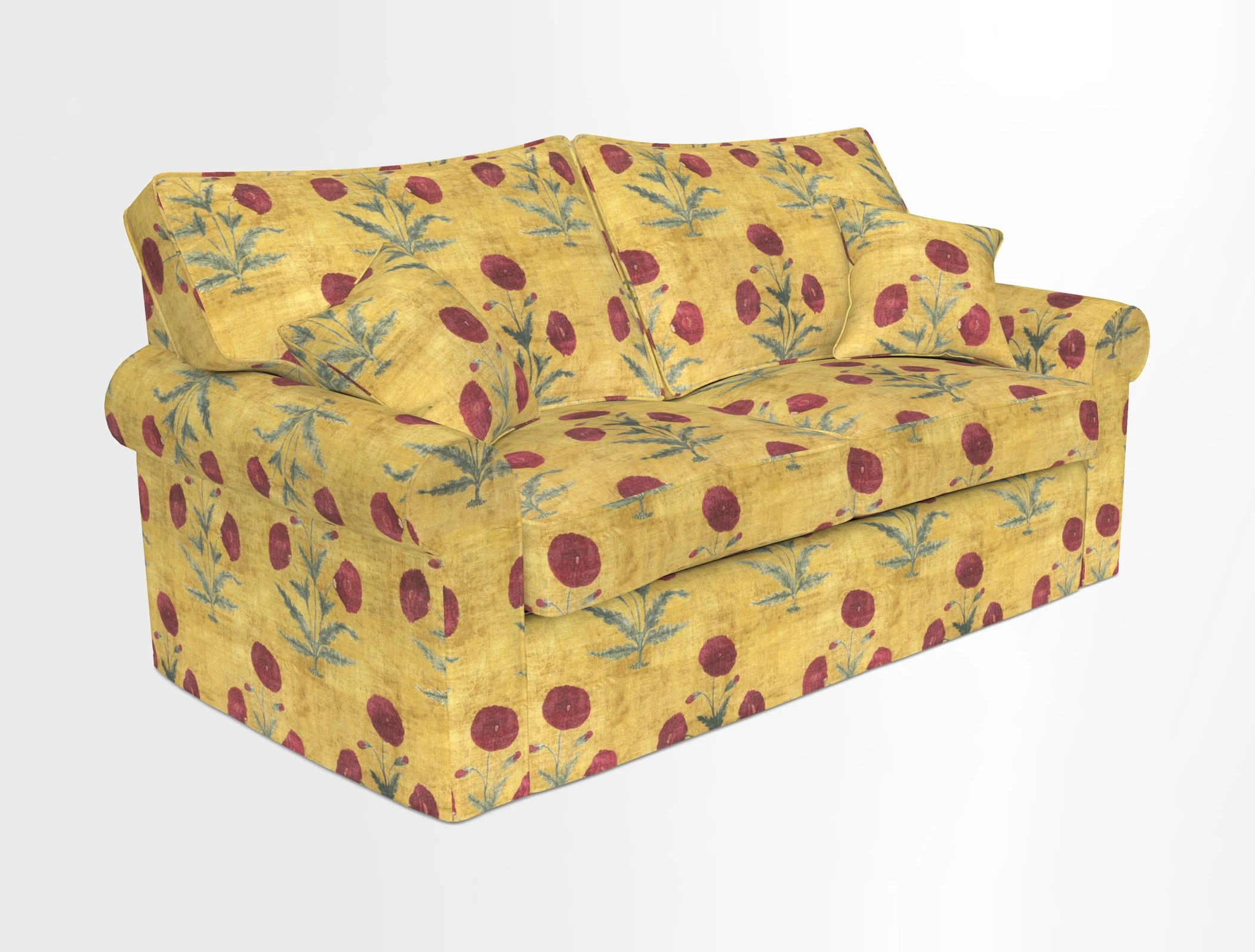 Upperton Sofa Bed in Floral Linen Even So Verde