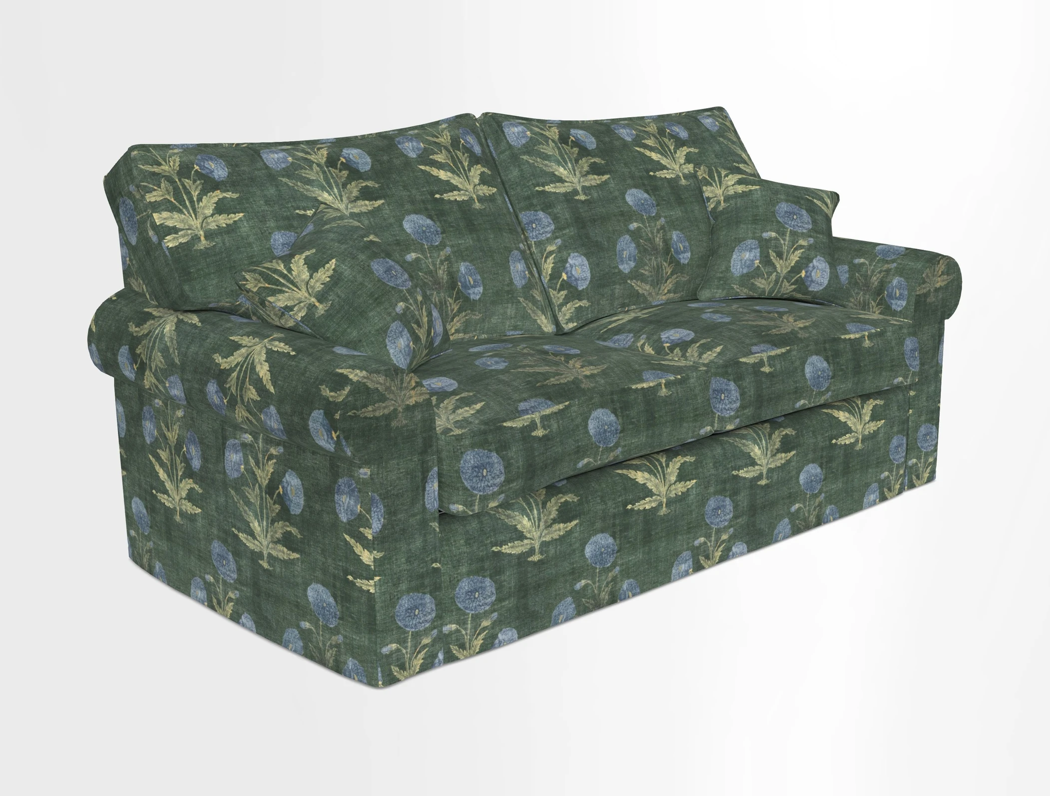 Upperton Sofa Bed in Floral Linen Even So Verde