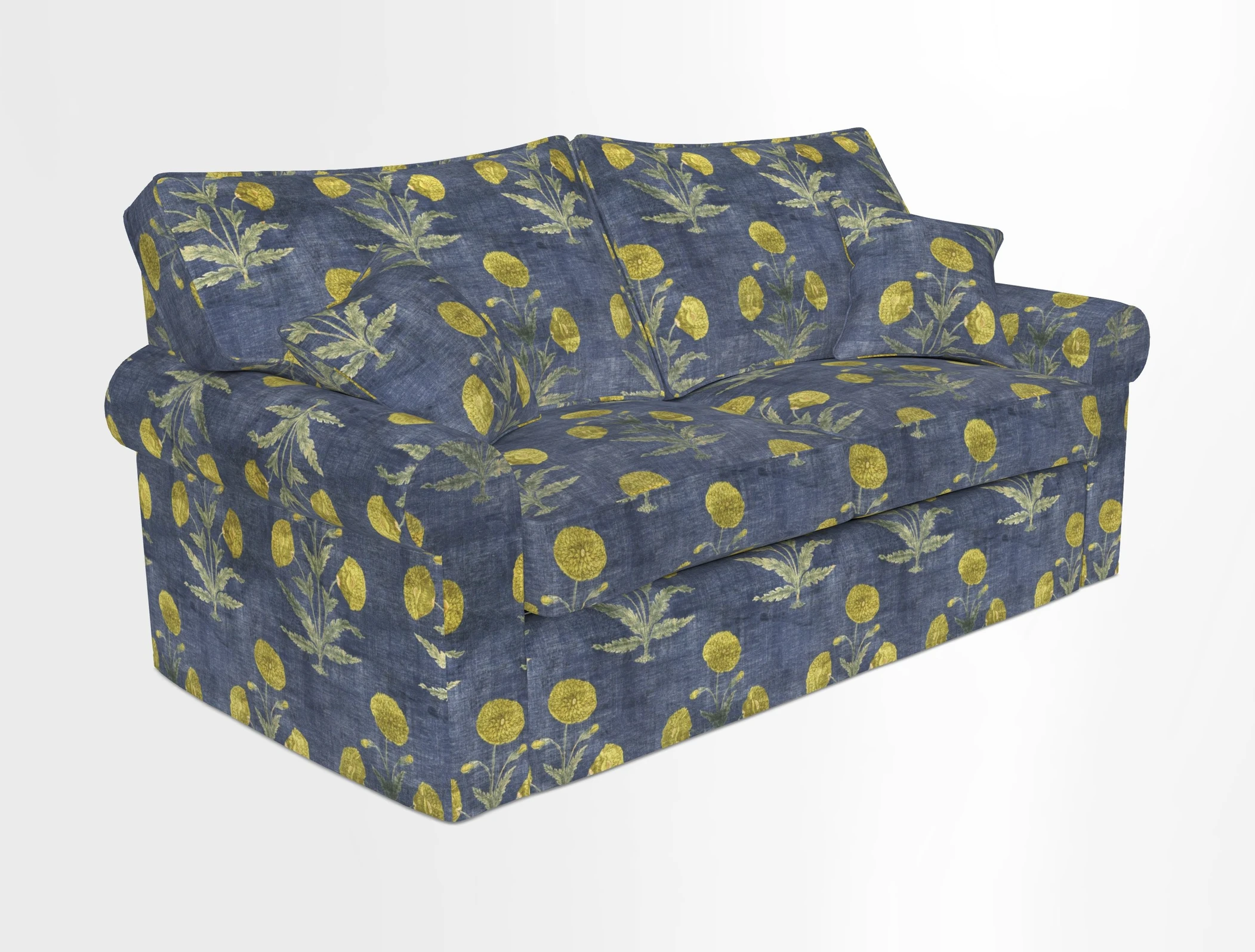 Upperton Sofa Bed in Floral Linen Even So Verde