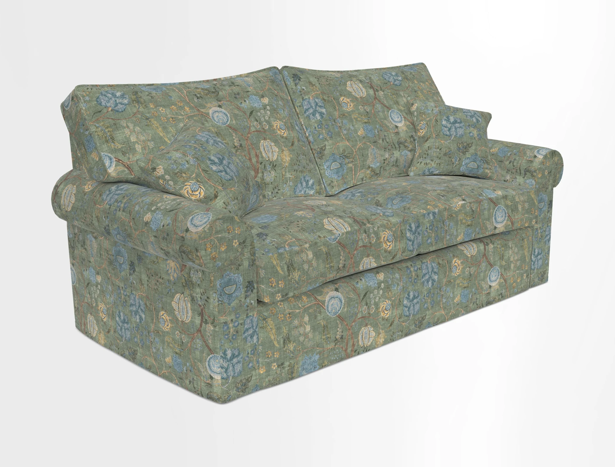 Upperton Sofa Bed in Floral Linen Even So Verde