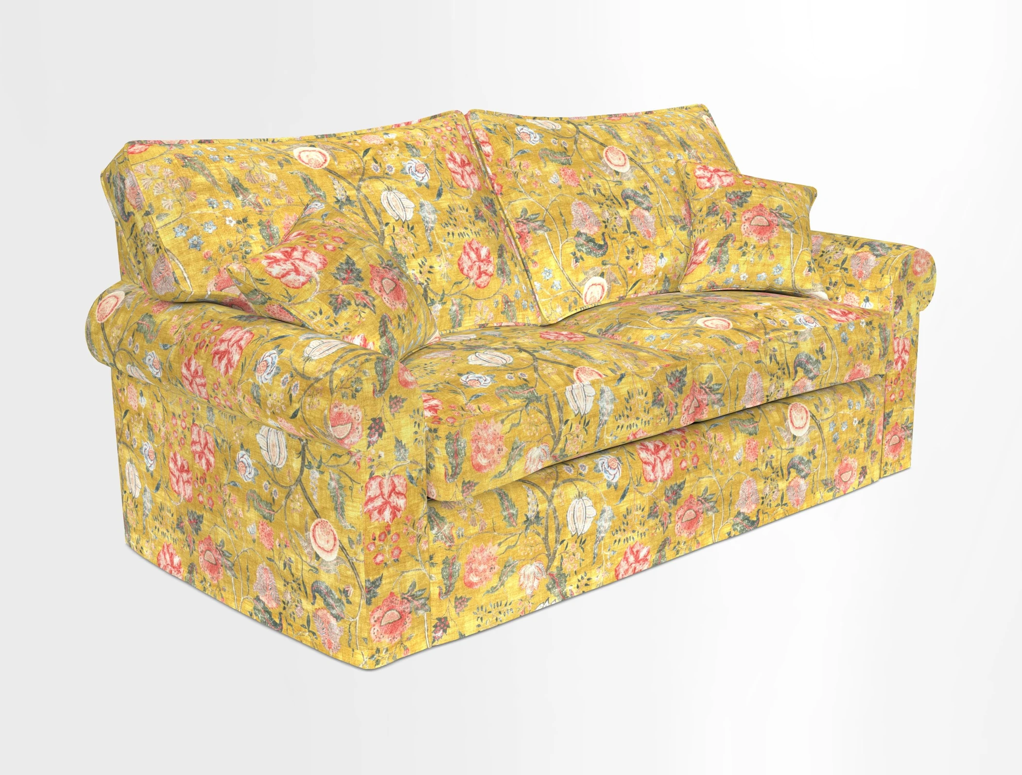 Upperton Sofa Bed in Floral Linen Even So Verde
