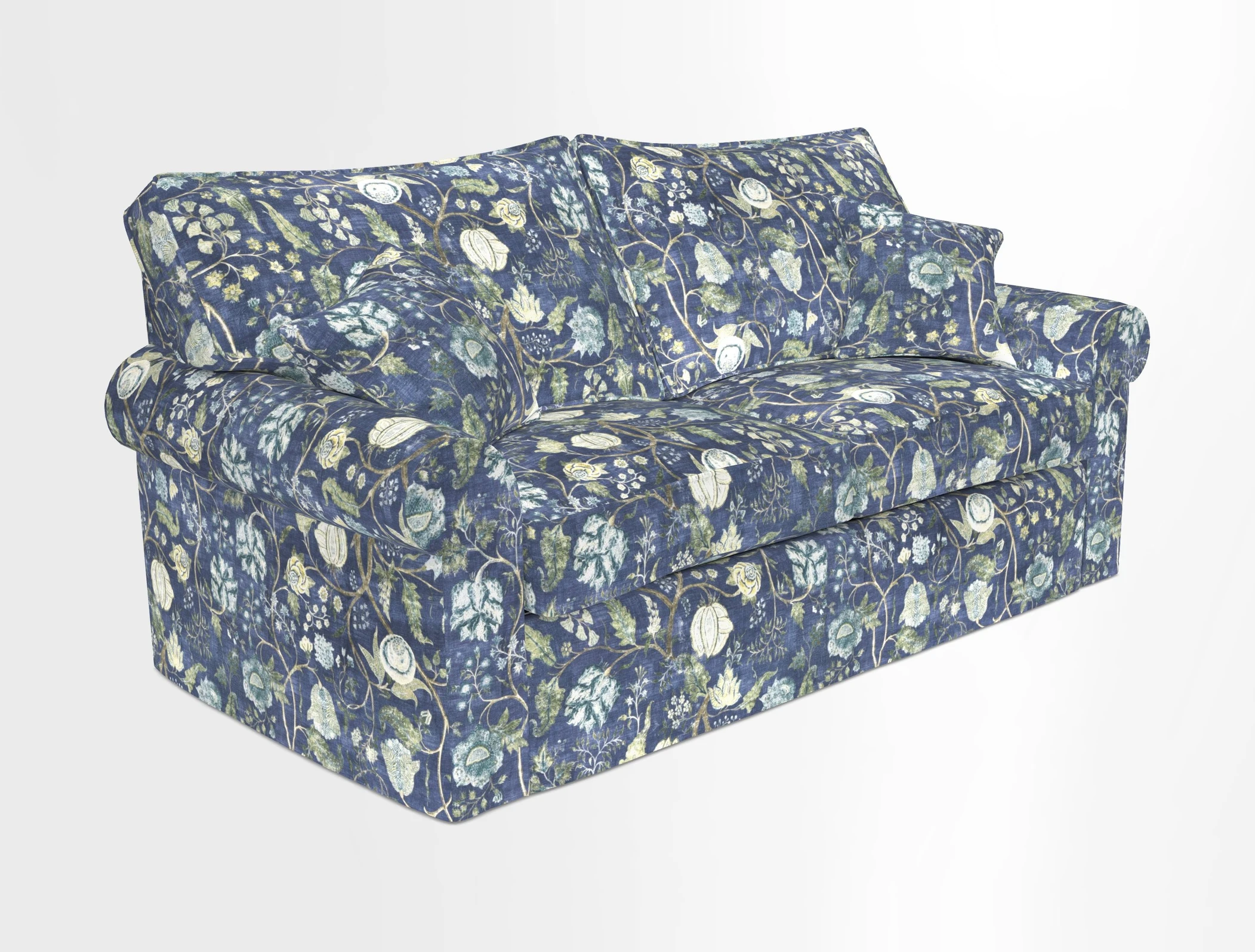 Upperton Sofa Bed in Floral Linen Even So Verde