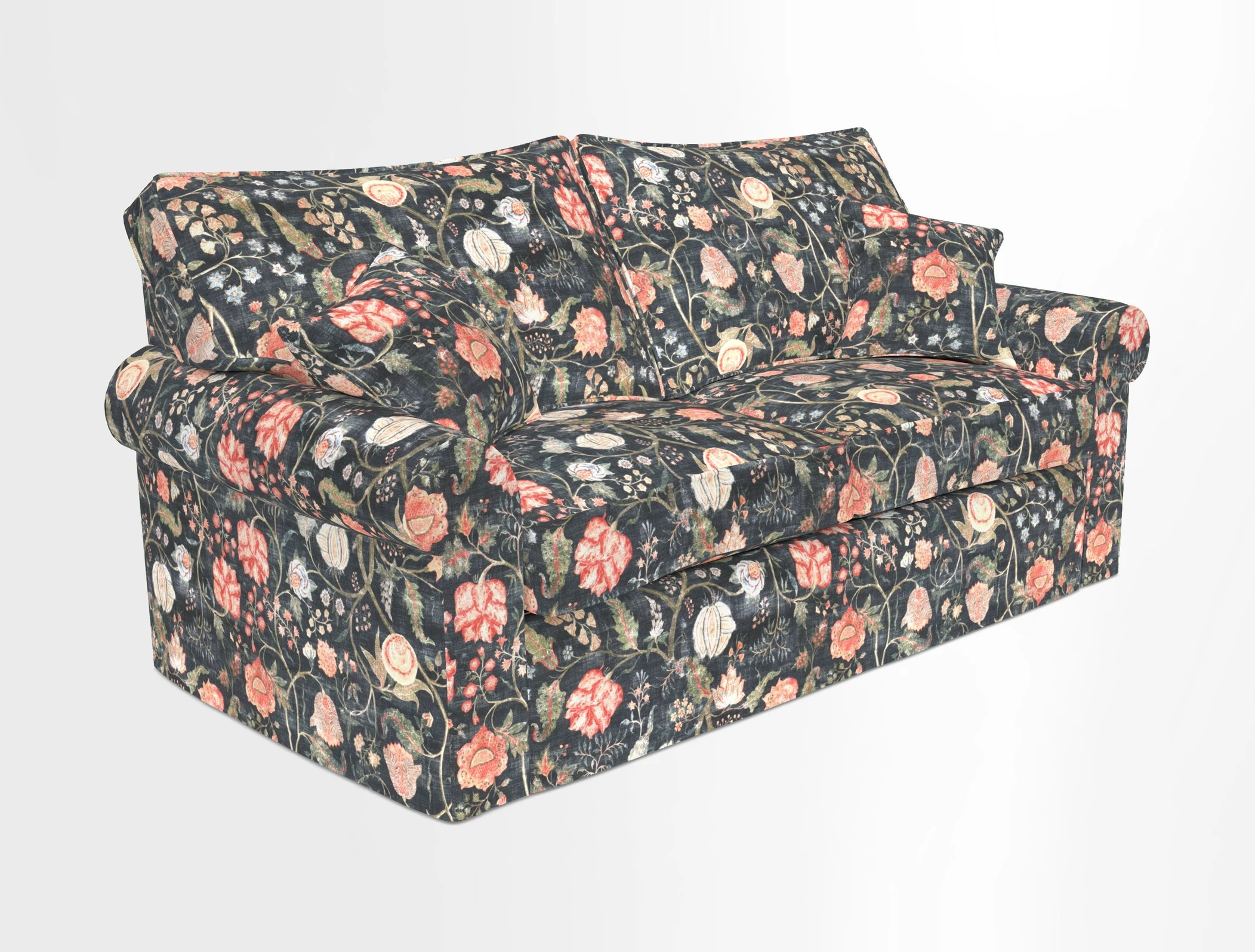 Upperton Sofa Bed in Floral Linen Even So Verde