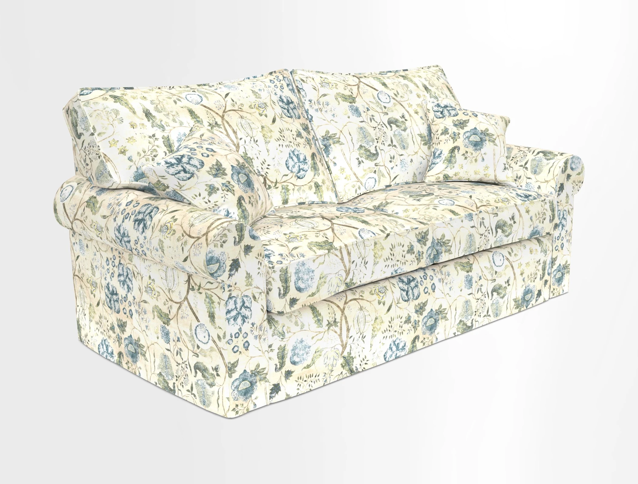 Upperton Sofa Bed in Floral Linen Even So Verde