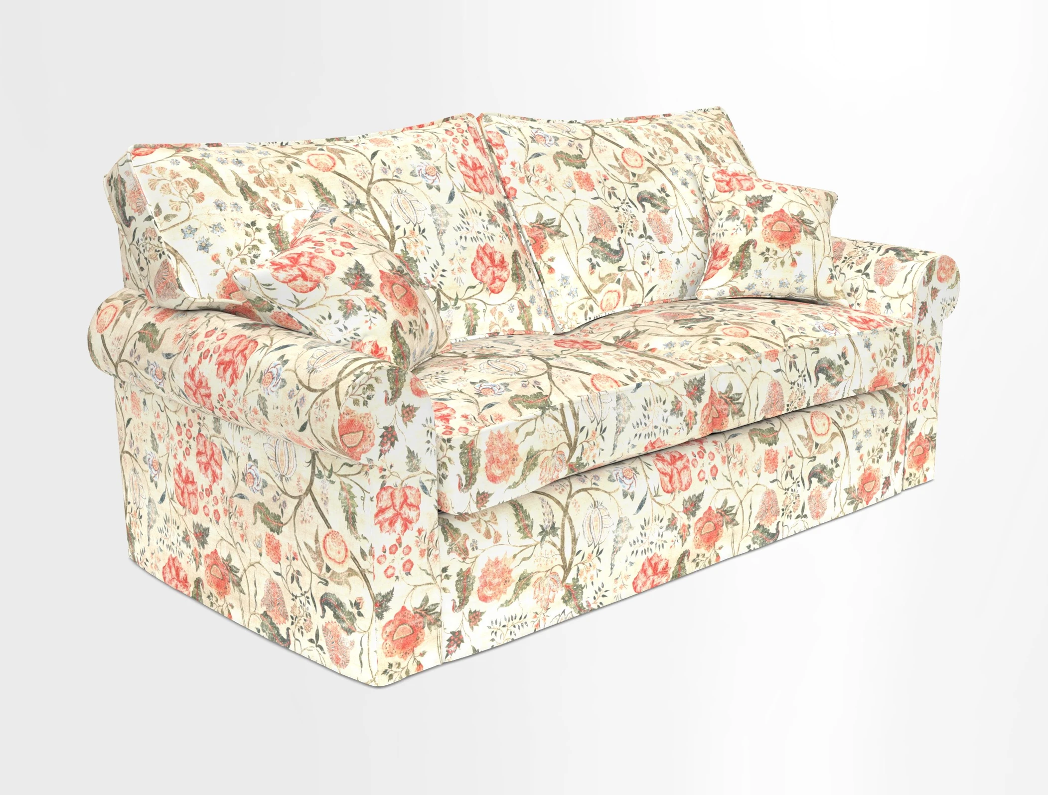 Upperton Sofa Bed in Floral Linen Even So Verde