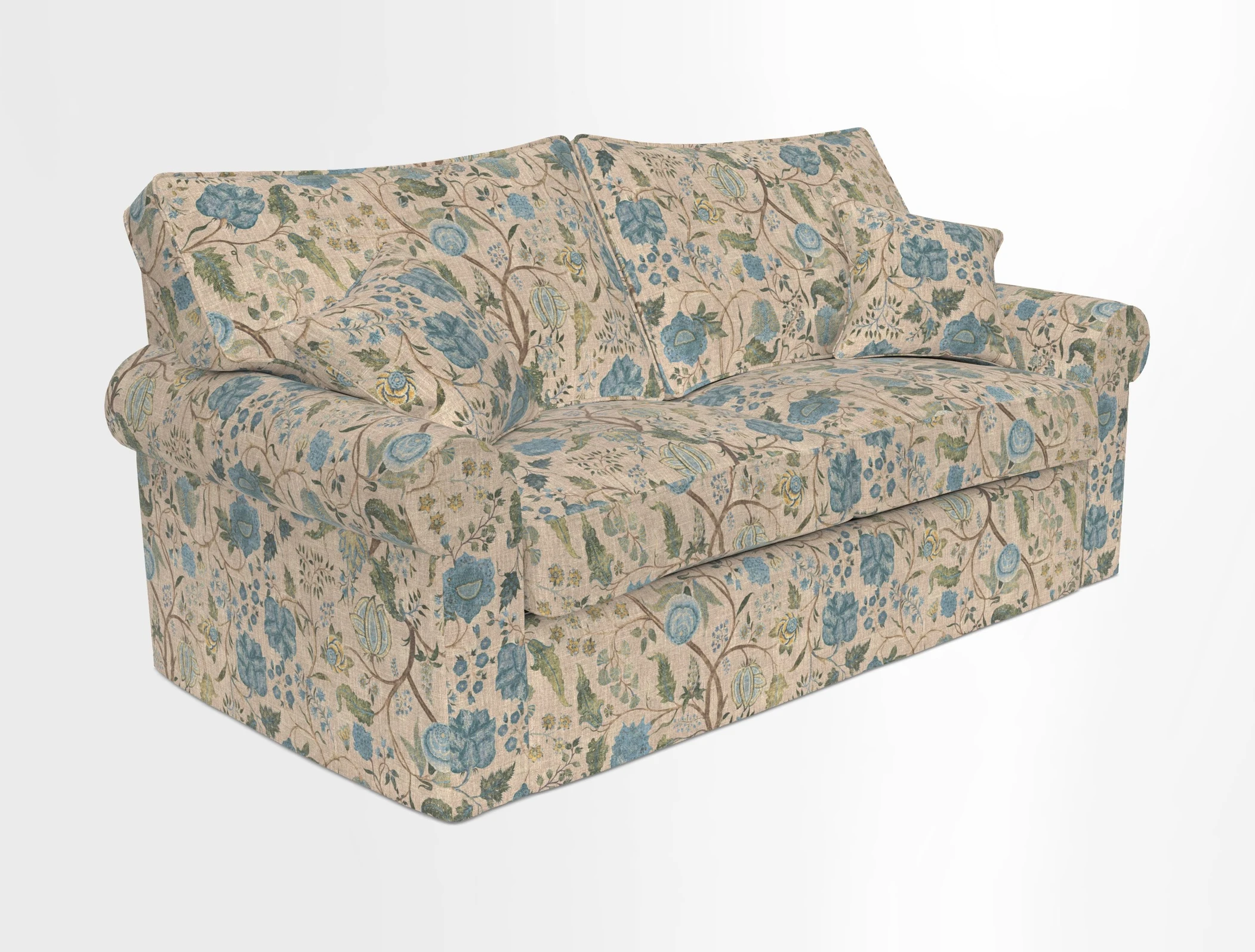 Upperton Sofa Bed in Floral Linen Even So Verde