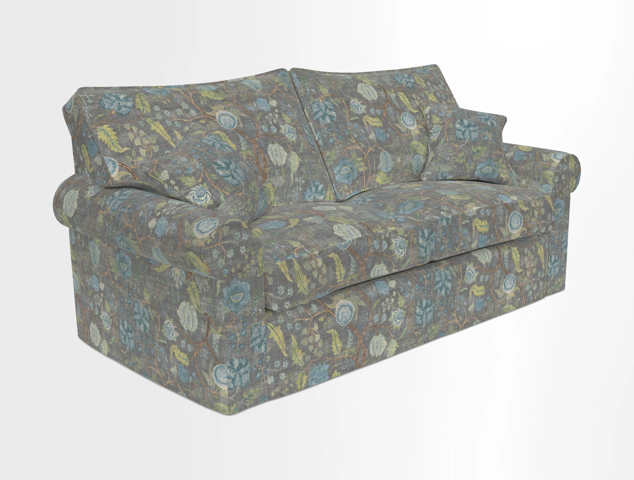 Upperton Sofa Bed in Floral Linen Even So Verde