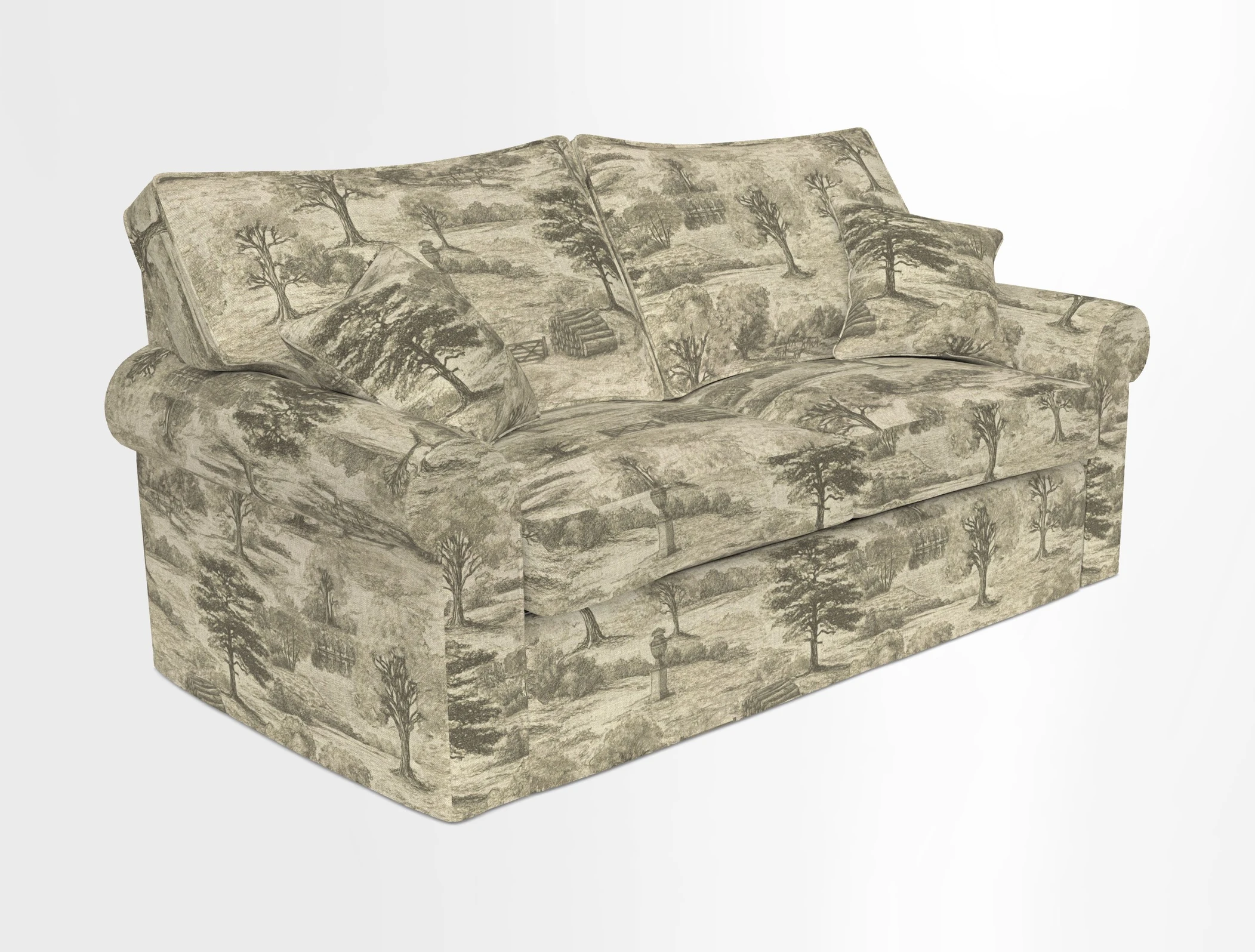 Upperton Sofa Bed in Floral Linen Even So Verde