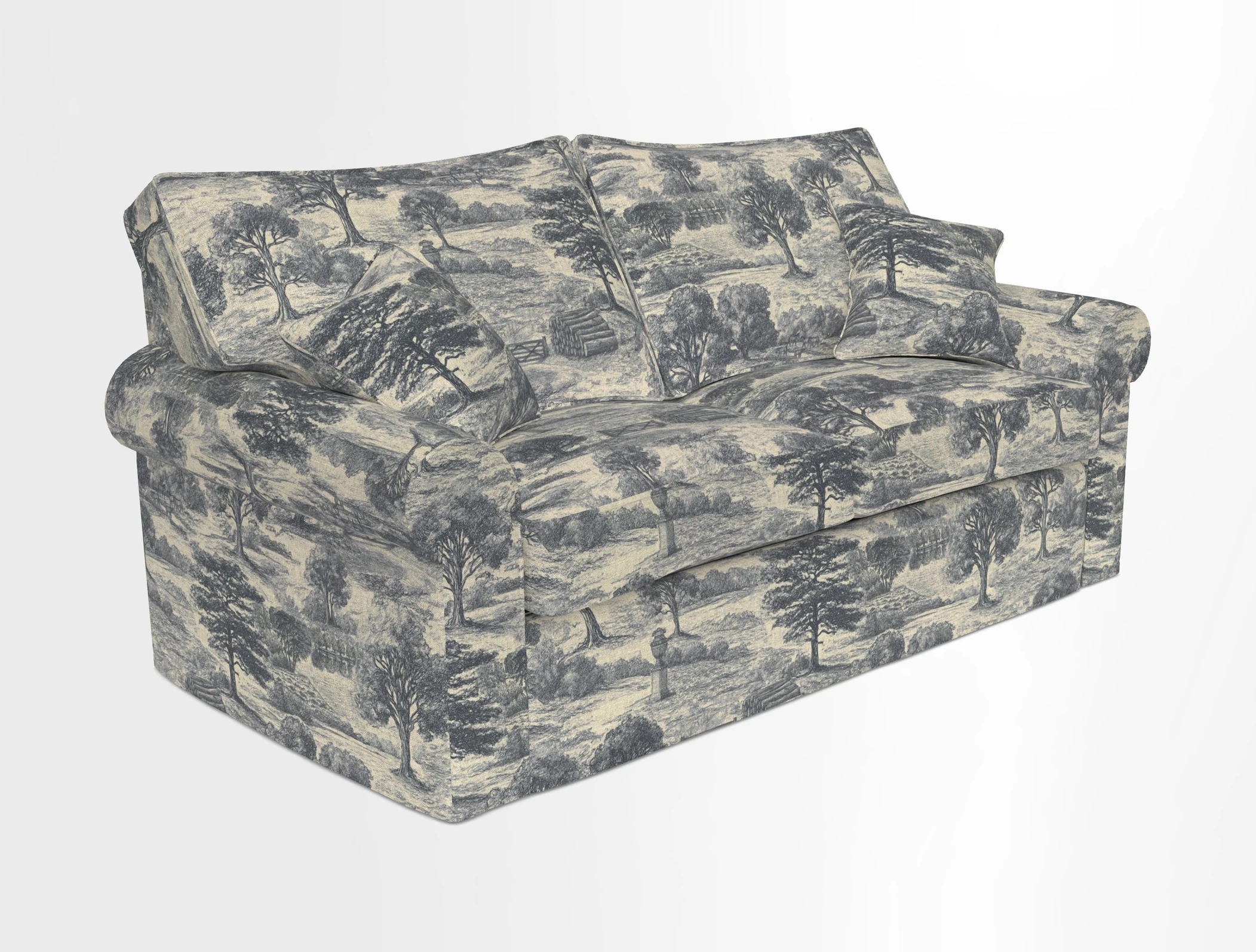 Upperton Sofa Bed in Floral Linen Even So Verde