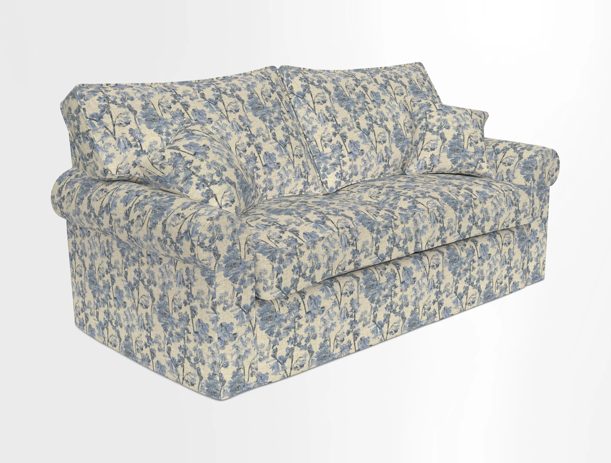 Upperton Sofa Bed in Floral Linen Even So Verde