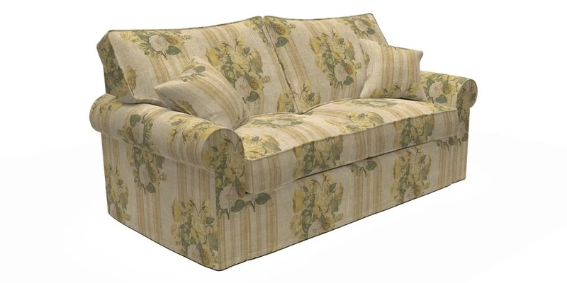 Upperton Sofa Bed in Floral Linen Even So Verde