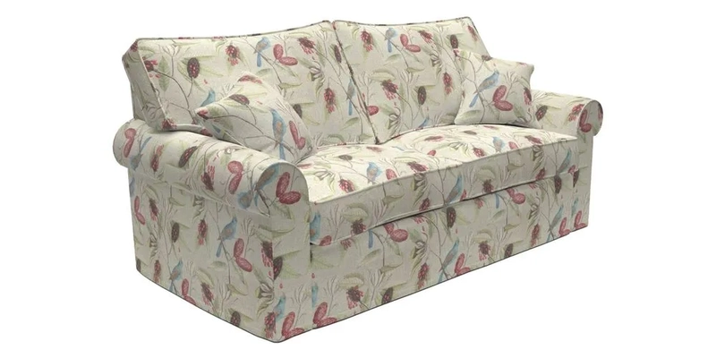 Upperton Sofa Bed in Floral Linen Even So Verde