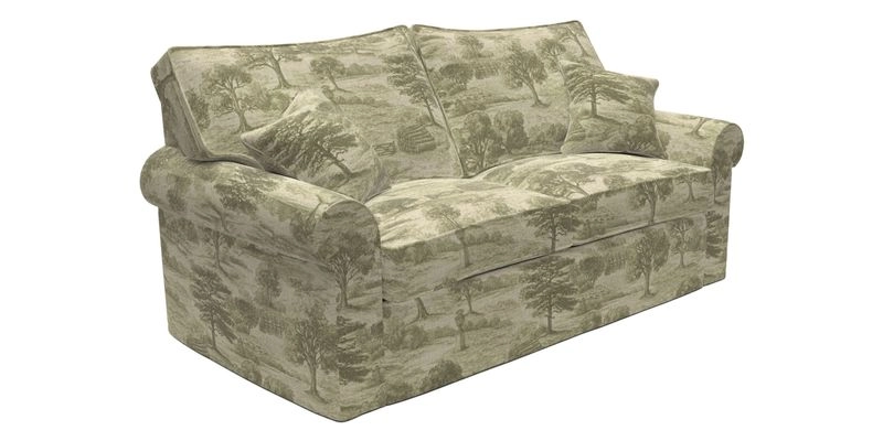 Upperton Sofa Bed in Floral Linen Even So Verde