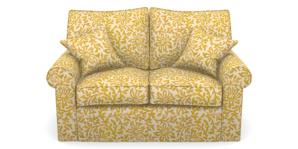 Product photograph of Upperton Sofa Bed 2 5 Seater Sofa Bed In V A Brompton Collection - Floral Scroll - Corn from Sofas and Stuff Limited
