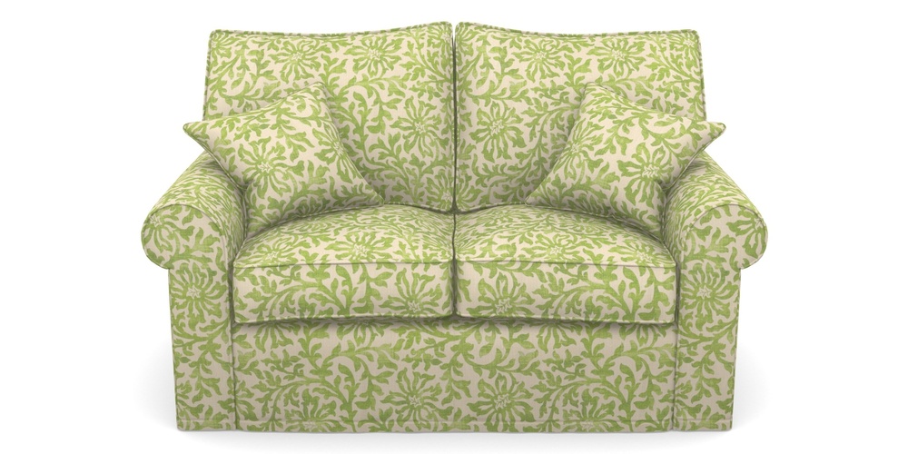 Product photograph of Upperton Sofa Bed 2 5 Seater Sofa Bed In V A Brompton Collection - Floral Scroll - Lime from Sofas and Stuff Limited
