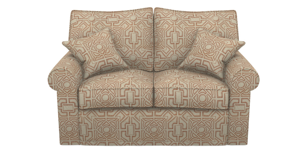 Product photograph of Upperton Sofa Bed 2 5 Seater Sofa Bed In Rhs Collection - Large Knot Garden Linen - Terracotta from Sofas and Stuff Limited