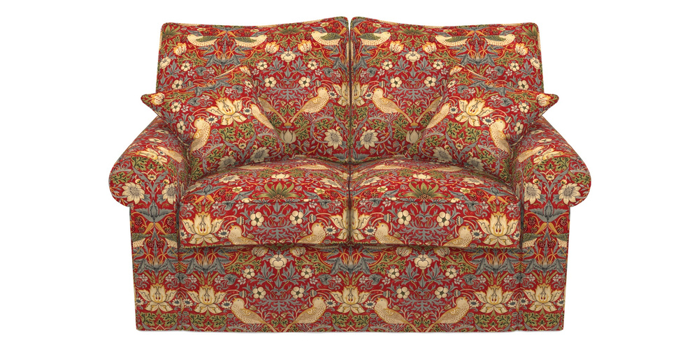 Product photograph of Upperton Sofa Bed 2 5 Seater Sofa Bed In William Morris Collection - Strawberry Thief - Crimson Slate from Sofas and Stuff Limited