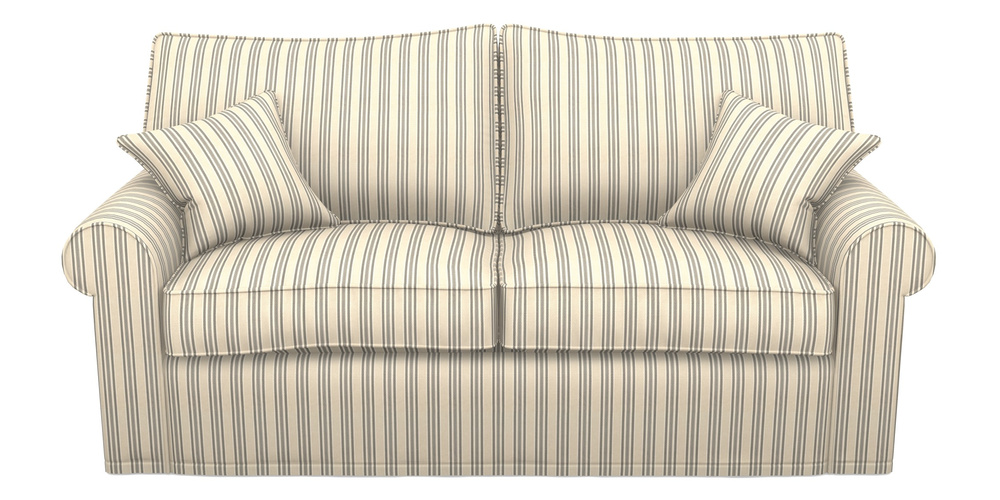 Product photograph of Upperton Sofa Bed 3 Seater Sofa Bed In Cloth 22 - Racing Stripes Ayr - Charcoal from Sofas and Stuff Limited