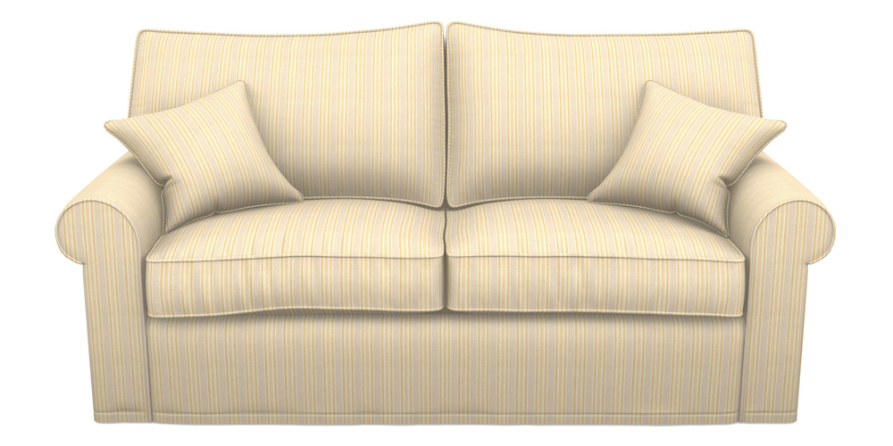 Product photograph of Upperton Sofa Bed 3 Seater Sofa Bed In Cloth 22 - Racing Stripes Ayr - Lemon from Sofas and Stuff Limited
