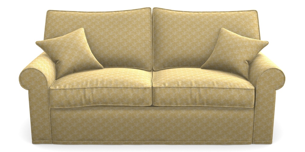 Product photograph of Upperton Sofa Bed 3 Seater Sofa Bed In Cloth 21 - Decorative Leaf - Canary from Sofas and Stuff Limited