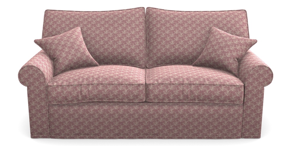 Product photograph of Upperton Sofa Bed 3 Seater Sofa Bed In Cloth 21 - Decorative Leaf - Cassis from Sofas and Stuff Limited