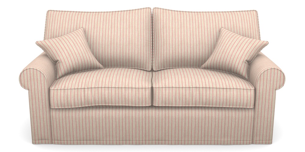 Product photograph of Upperton Sofa Bed 3 Seater Sofa Bed In Cloth 18 Stripes - Ticking - Cranberry from Sofas and Stuff Limited