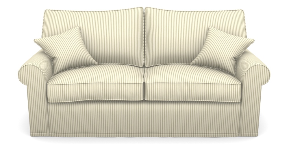 Product photograph of Upperton Sofa Bed 3 Seater Sofa Bed In Cotton Stripe - Sage from Sofas and Stuff Limited