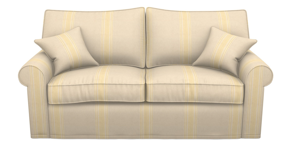 Product photograph of Upperton Sofa Bed 3 Seater Sofa Bed In Cloth 22 - Racing Stripes Cheltenham - Lemon from Sofas and Stuff Limited