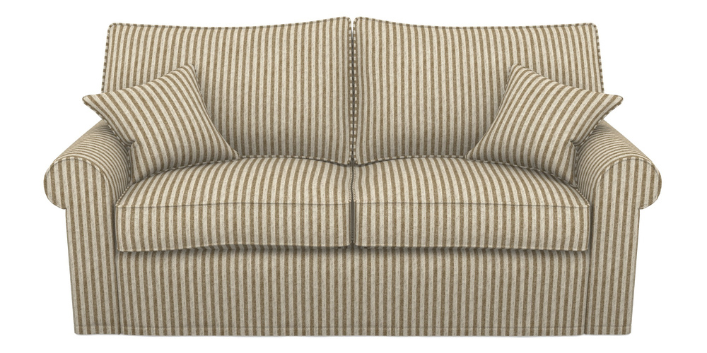 Product photograph of Upperton Sofa Bed 3 Seater Sofa Bed In Cloth 22 - Pinstripe - Fallen Leaf from Sofas and Stuff Limited