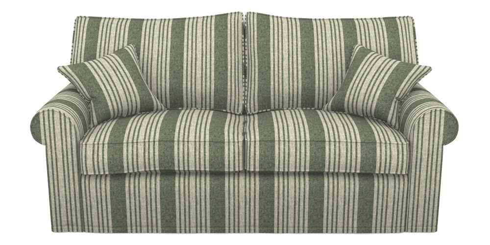 Product photograph of Upperton Sofa Bed 3 Seater Sofa Bed In Cloth 22 - Bayadere - Courgette from Sofas and Stuff Limited