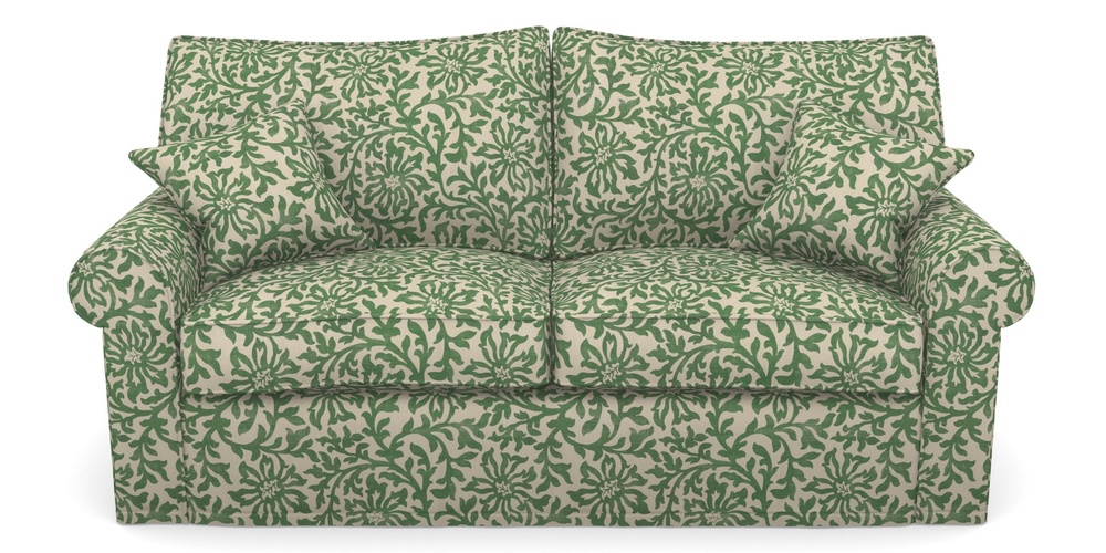 Product photograph of Upperton Sofa Bed 3 Seater Sofa Bed In V A Brompton Collection - Floral Scroll - Basil from Sofas and Stuff Limited