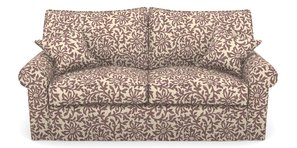 Product photograph of Upperton Sofa Bed 3 Seater Sofa Bed In V A Brompton Collection - Floral Scroll - Cacao from Sofas and Stuff Limited