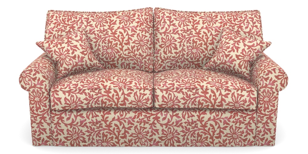 Product photograph of Upperton Sofa Bed 3 Seater Sofa Bed In V A Brompton Collection - Floral Scroll - Chilli from Sofas and Stuff Limited