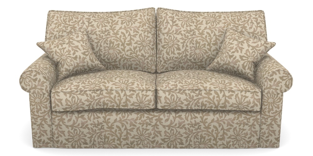 Product photograph of Upperton Sofa Bed 3 Seater Sofa Bed In V A Brompton Collection - Floral Scroll - Assam Tea from Sofas and Stuff Limited