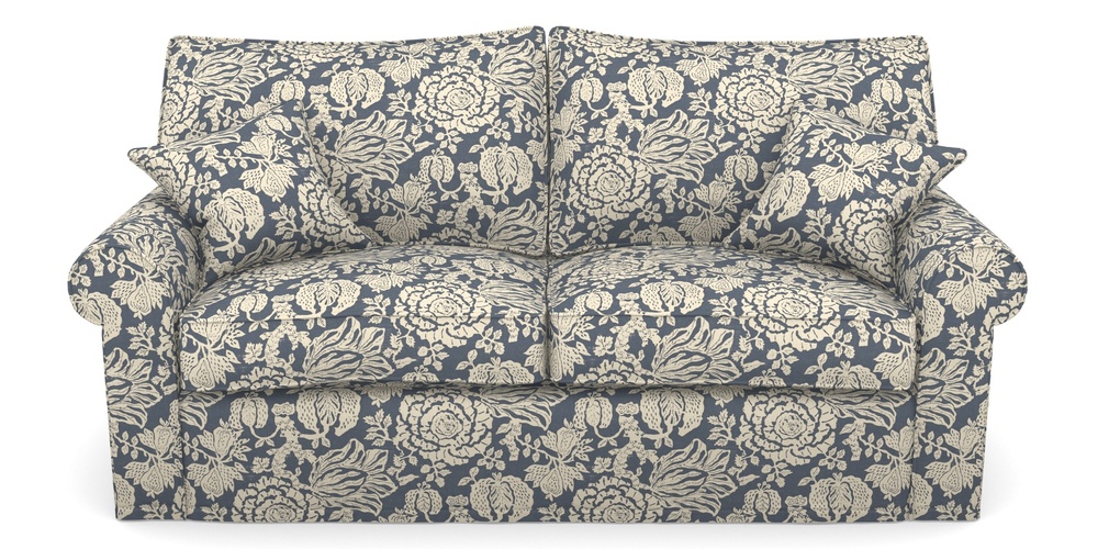 Product photograph of Upperton Sofa Bed 3 Seater Sofa Bed In V A Brompton Collection - Flowering Kale - Midnight Blue from Sofas and Stuff Limited